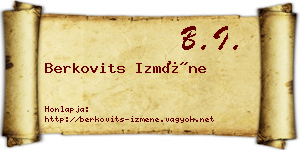 Berkovits Izméne névjegykártya